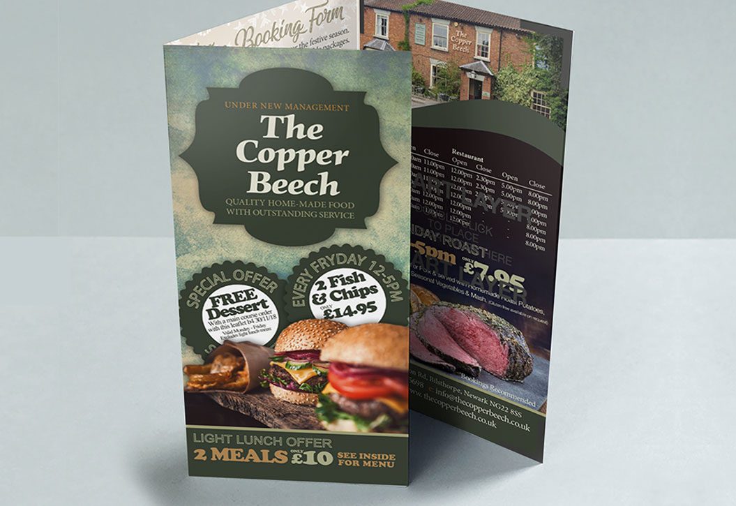 Folded Leaflet Printing and design Leigh