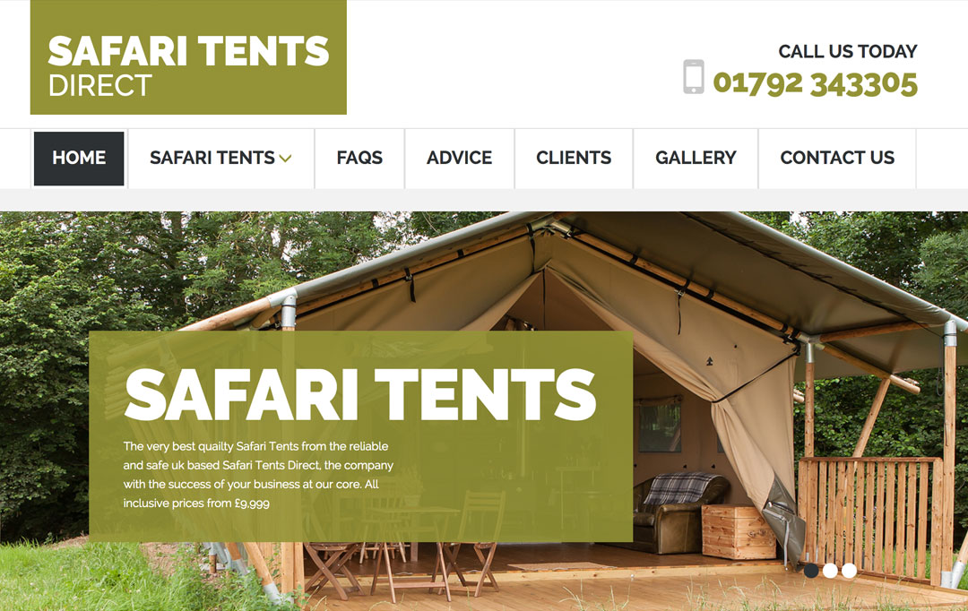  Glamping Safari Tent Website Design