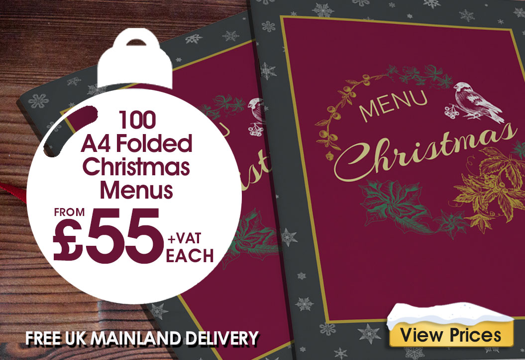 Christmas menu Printing London