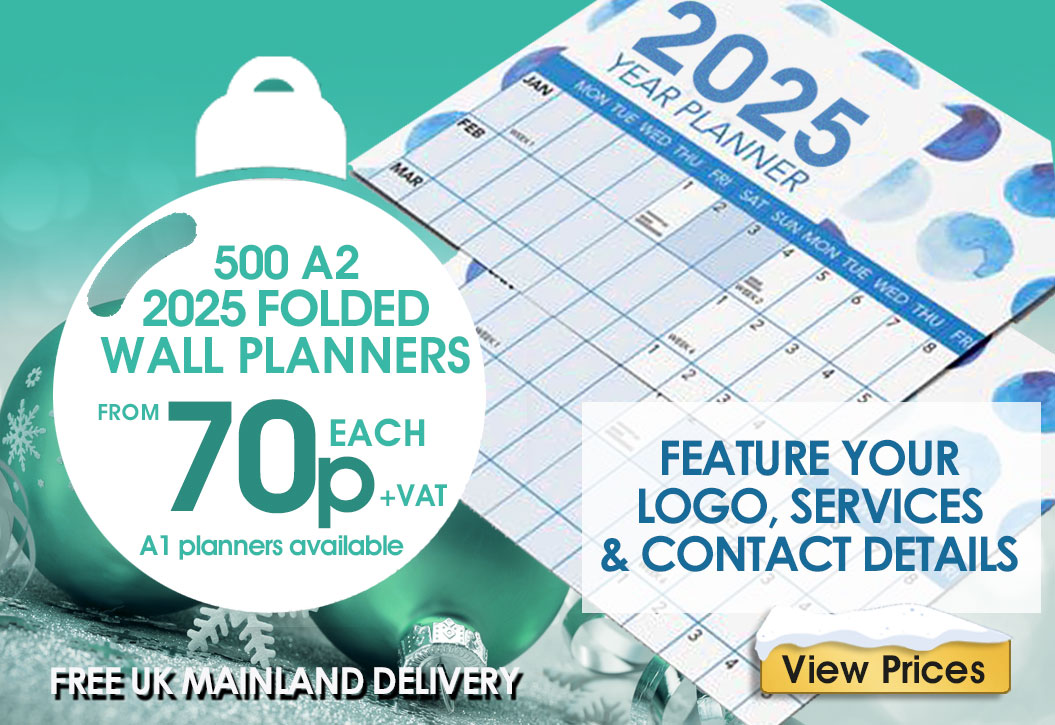 Christmas wall planners Printing London
