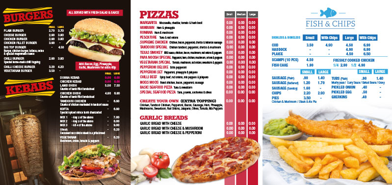 Food Leaflet Printing and Design