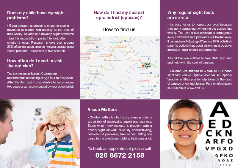 Optician Leaflet Printing and Design