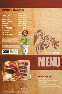 A4 Folded Restaurant Menus