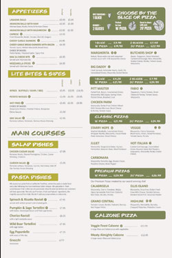 A4 Flat Restaurant Menus