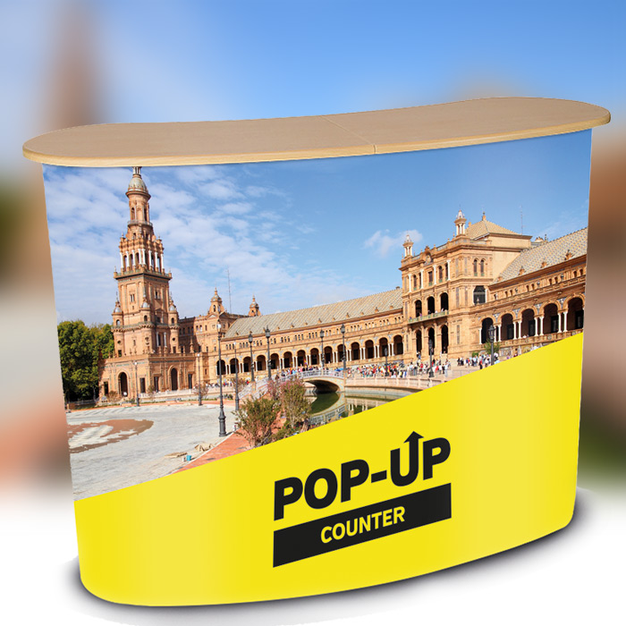 Pop-Up Exhibiton counter stand printing