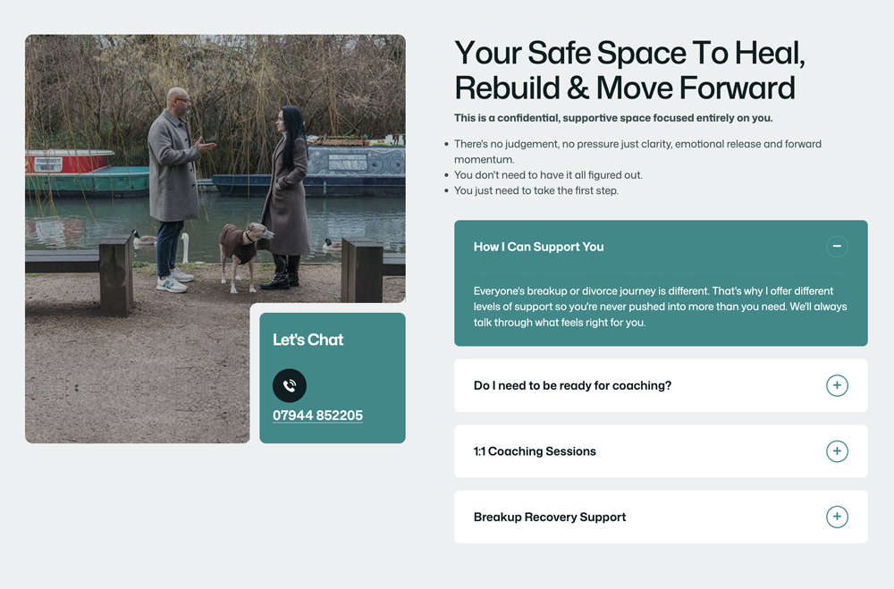 Divorce Coach Website Design Design