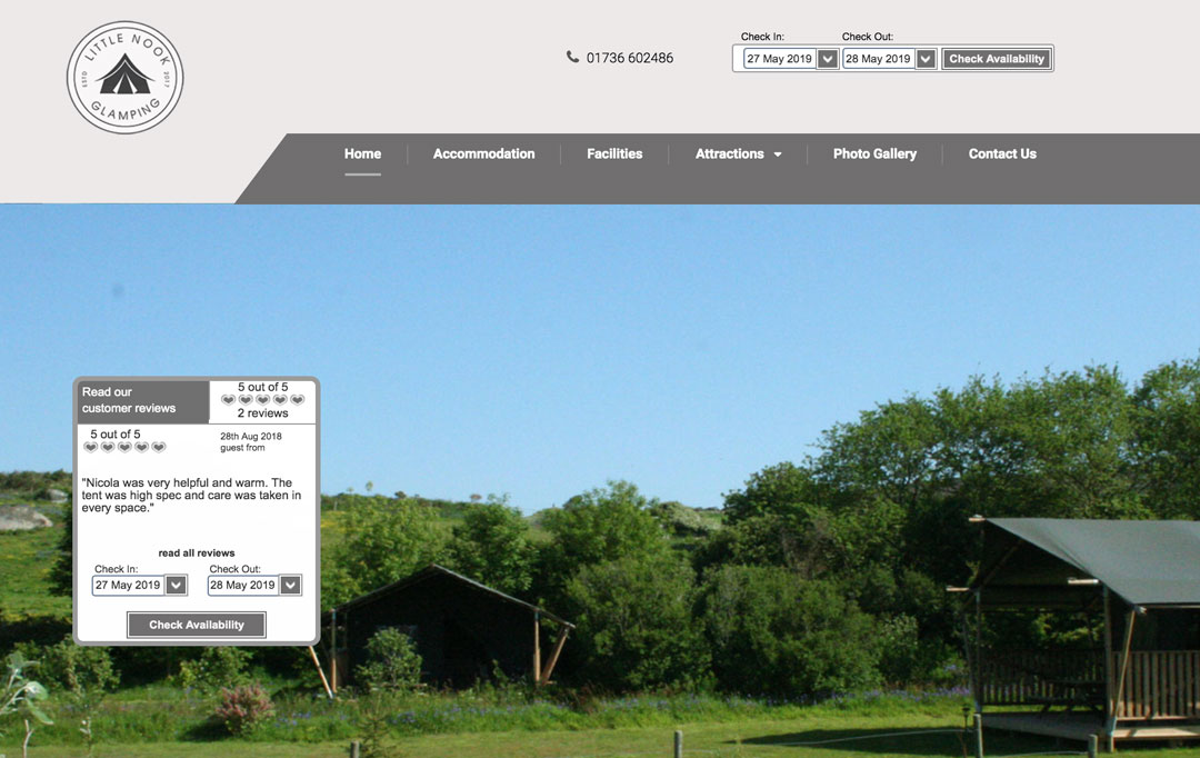 Camping & Glamping Website Design