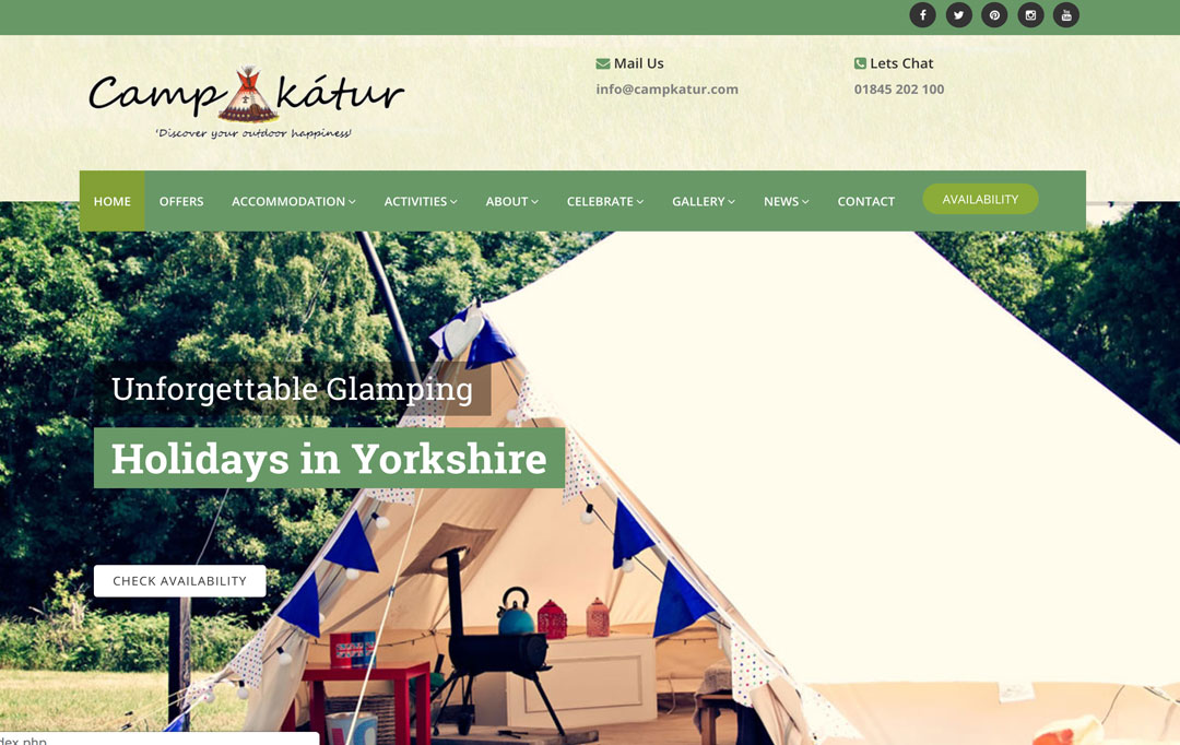 Camping & Glamping Website Design