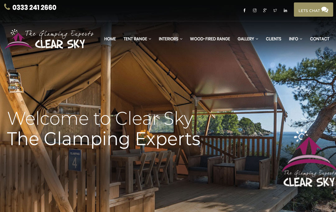 Glamping Safari Tents Website Design