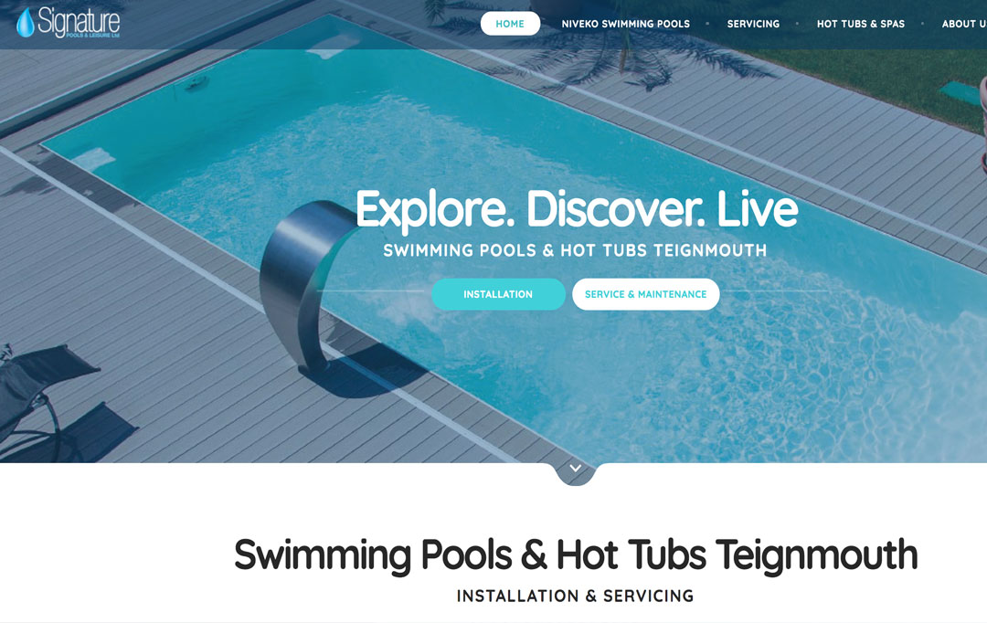 Swimming pool Website Design