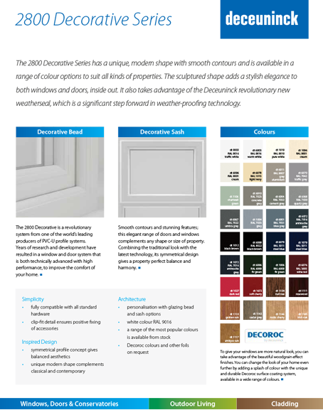 Deceuninck 2800 datasheet Devon Range